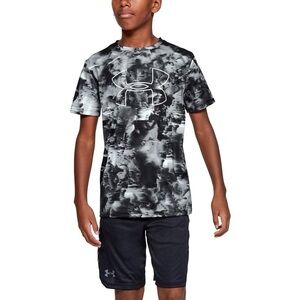 BLACK AND WHITE UNDER ARMOUR LOOSE FIT BOYS, YXL